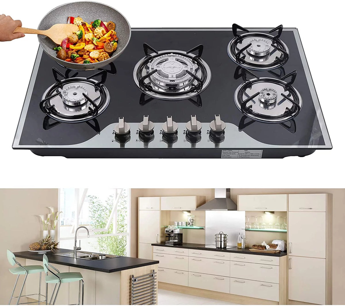 5 Burners Built-in Gas Cooktop K9363