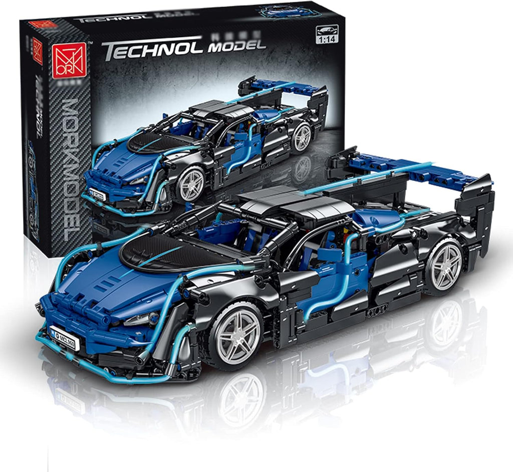 Blue and Black 1:14 Scale Sports Car Building Blocks Set (1529 Pcs) E475043