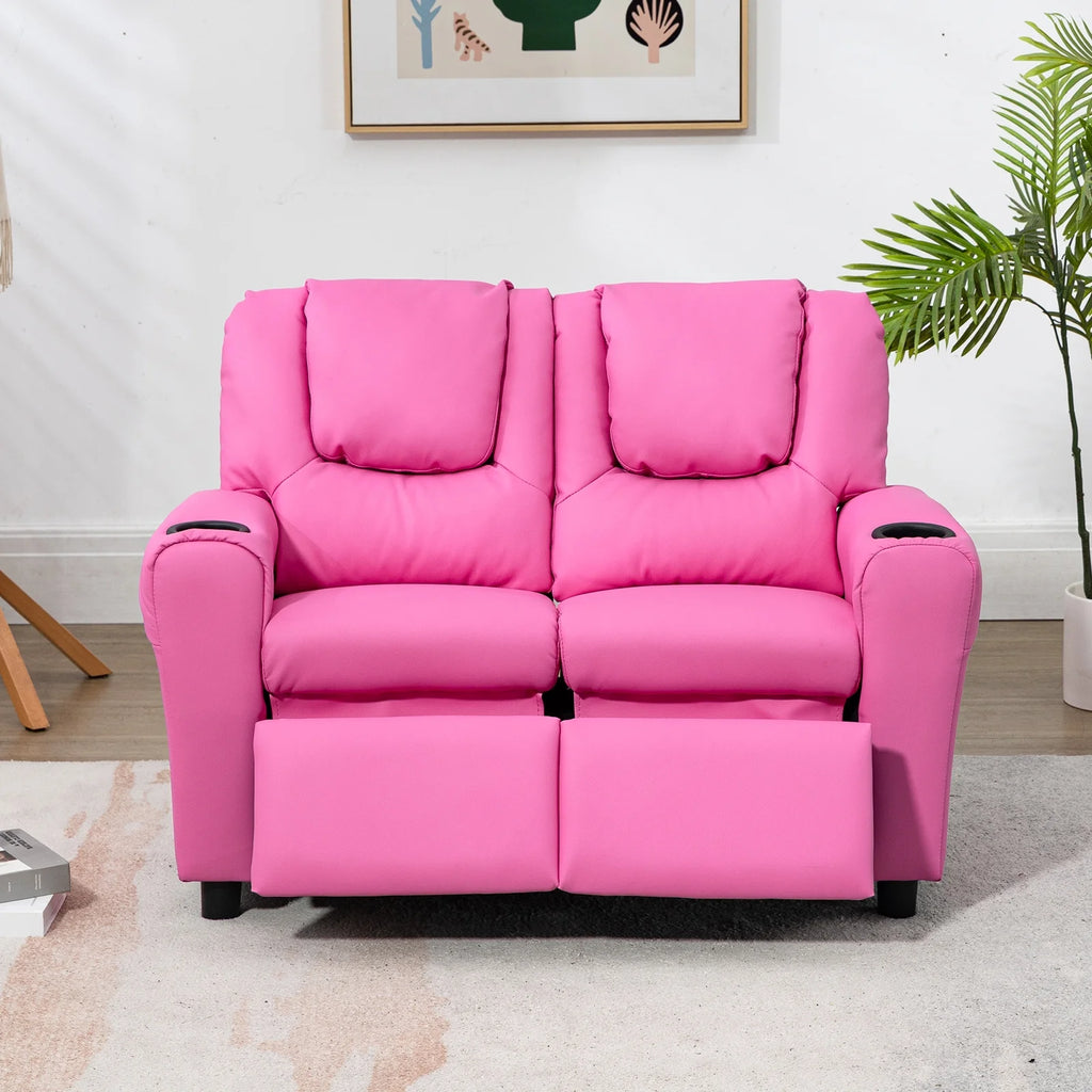 Pink PU Leather Kids Recliner Chair E9202