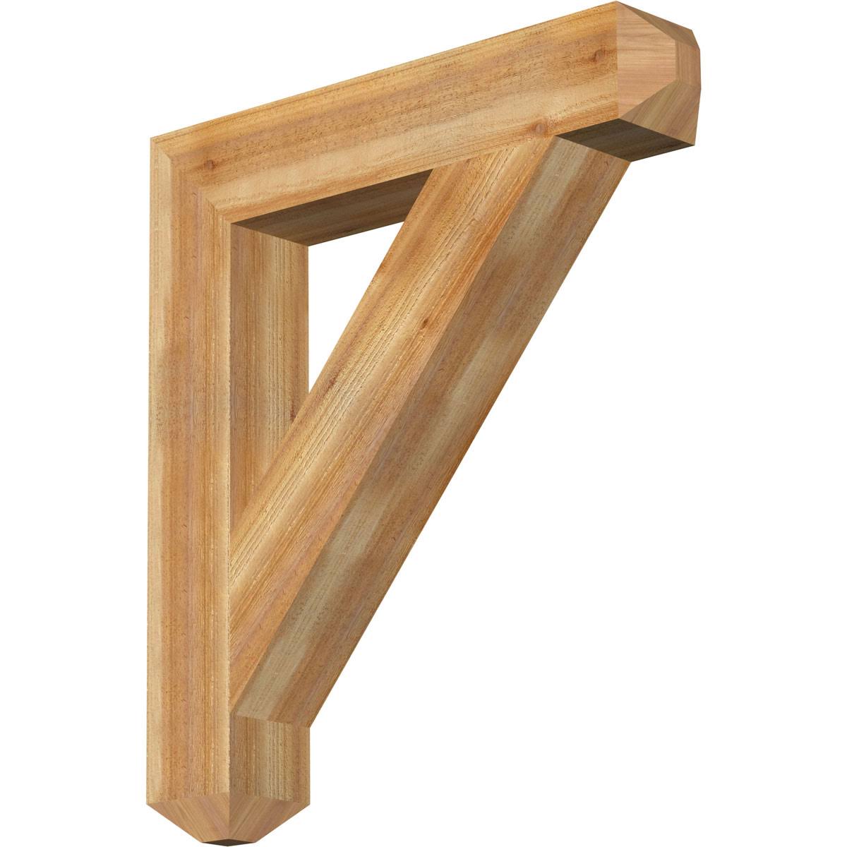 6x22W x 34x22D x 38x22H Traditional Craftsman Rough Sawn Bracket, Western Red Cedar J78695