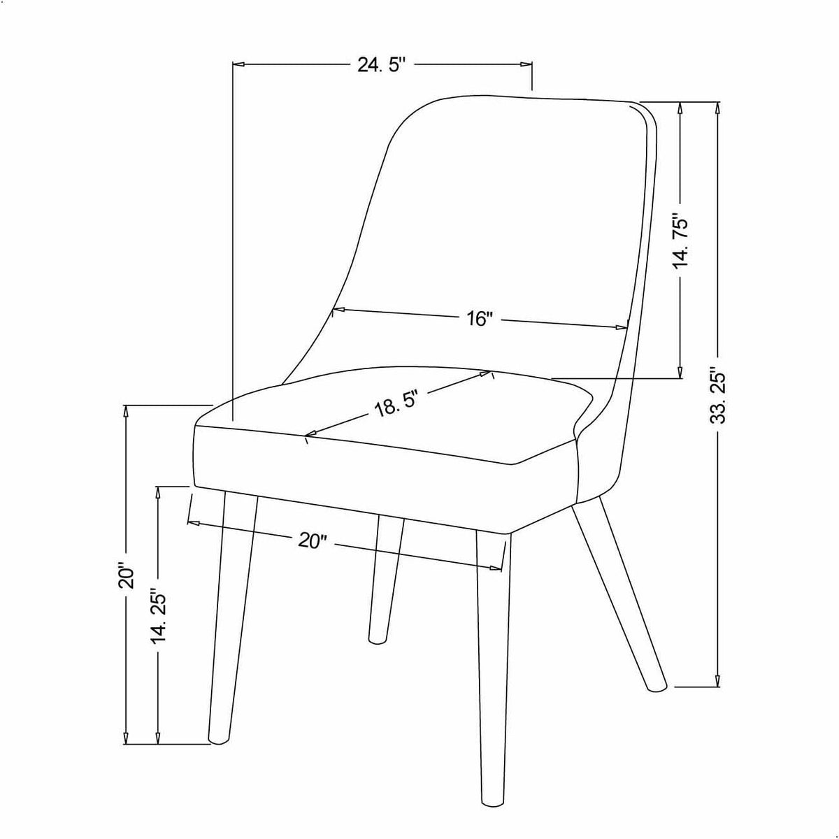 Black Modern Dining Chair L37349