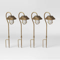 4pk Antique Brass Solar Pathway Lights P89153