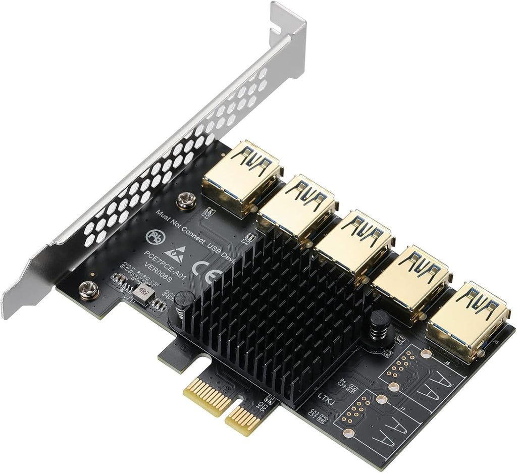 2 Pack PCIE Riser 1X to 16X Graphics Extension Adapter Card with USB 3.0 Cable B340715