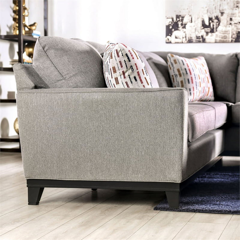 Light Gray Fabric L-Shaped Sectional P669529