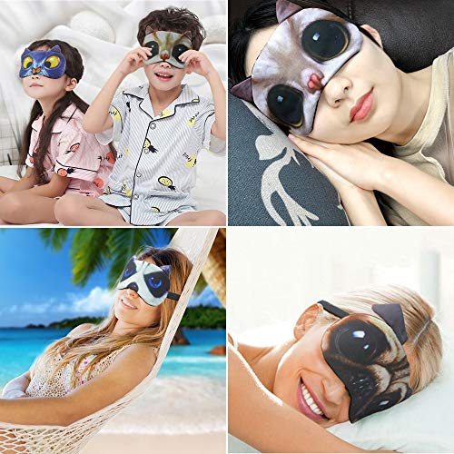 Cartoon Animal 4 Pack/8 Pack Adjustable Strap Blackout Eye Mask A624921