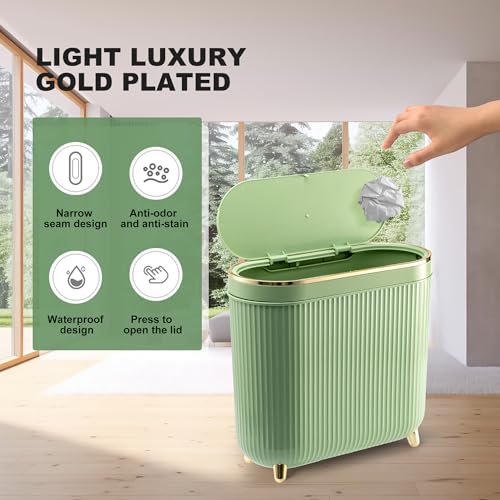 3.1 Gallon Narrow Plastic Trash Can with Lid N560