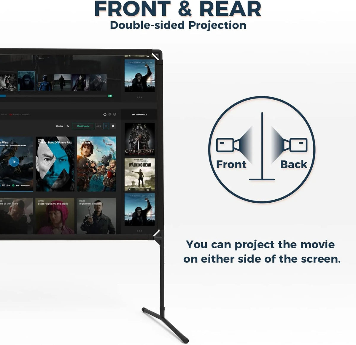 100 inch 16:9 Portable Projector Screen with Stand U186313