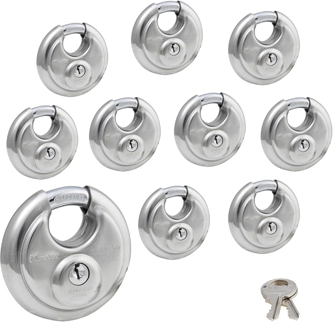 8 Keyed Alike Stainless Steel Padlocks F95252