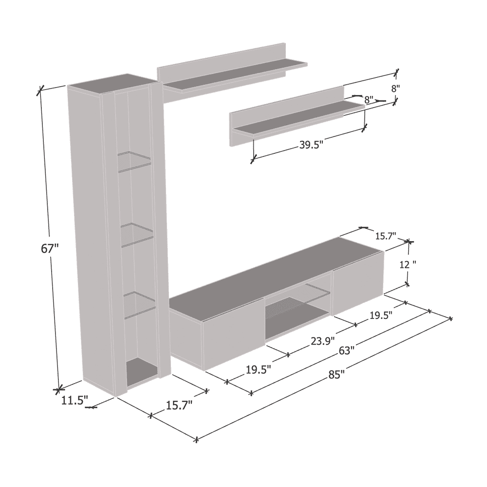 Wall Mounted Floating Entertainment Center N68078