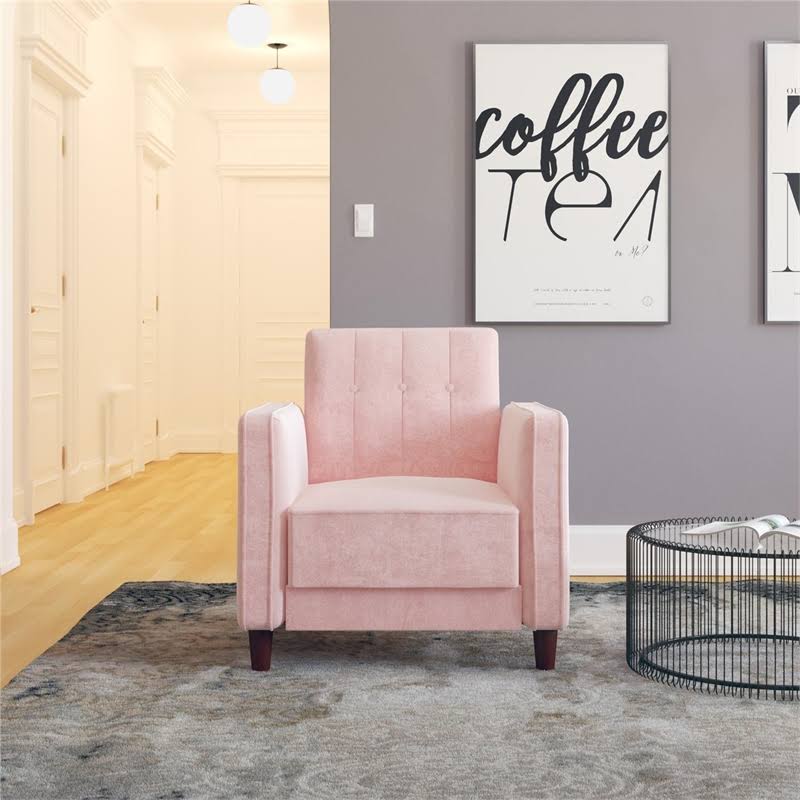 Pink Velvet Tufted Accent Chair K7835