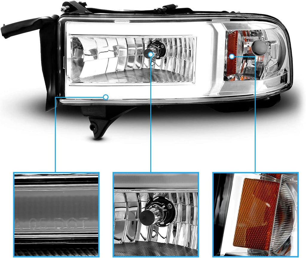 Replacement Headlights Set for Dodge Ram 1500 2500 3500 N7175