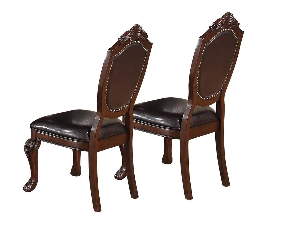 Set of 6 Brown Dining Chairs V536955