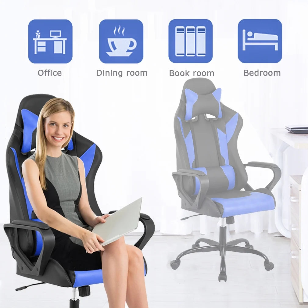 Blue Swivel Gaming Chair L444