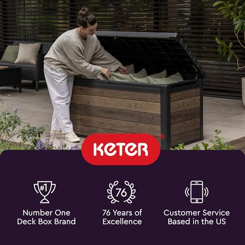 30 Gallon Resin Outdoor Storage Box and Side Table D349