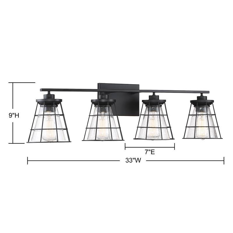 4 Light Black Bath Bar Q8410