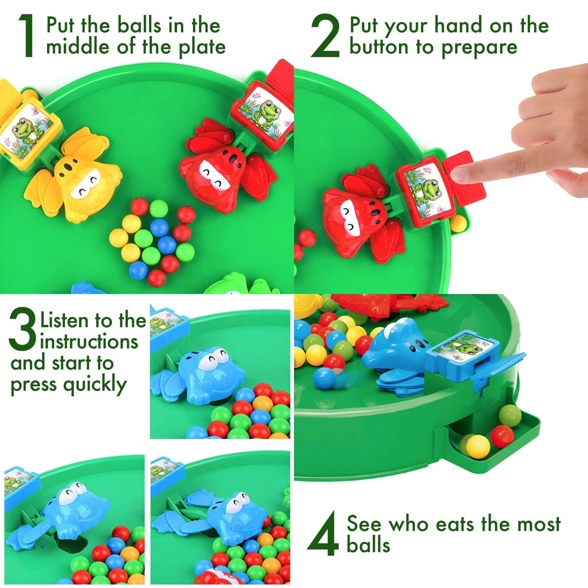 Hungry Frogs Family Board Game 4 Player N5698