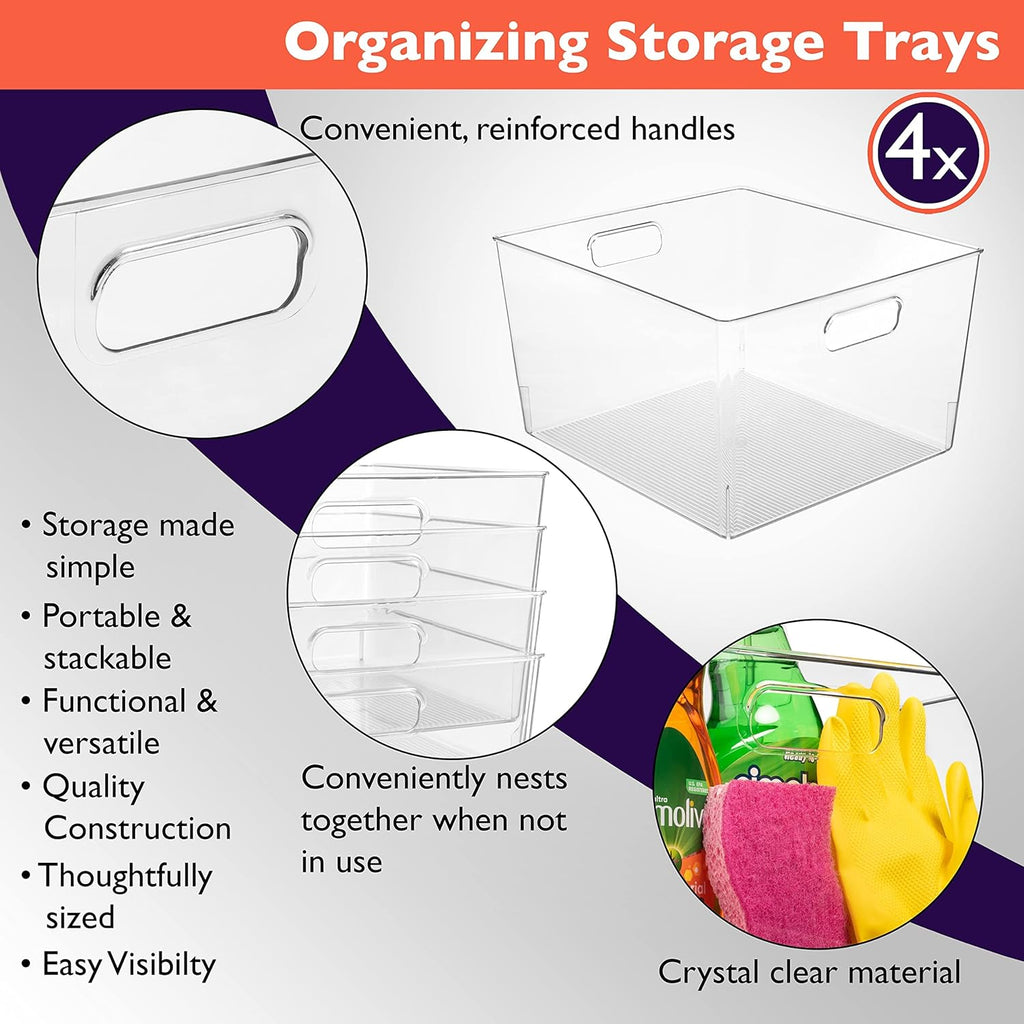 XL Plastic Storage Bins (4 Pack) K9877
