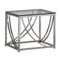 Tempered Glass Top End Table with Metal Tubular Legs C513197