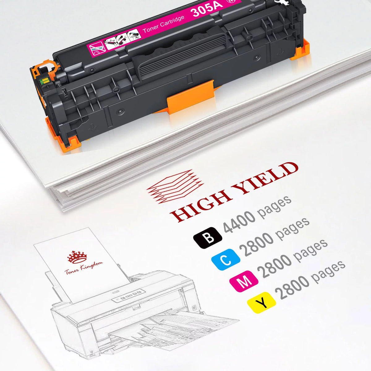 305X 305A CE410X Toner Cartridge for HP Laserjet Pro Printer Black Cyan Magenta Yellow M596