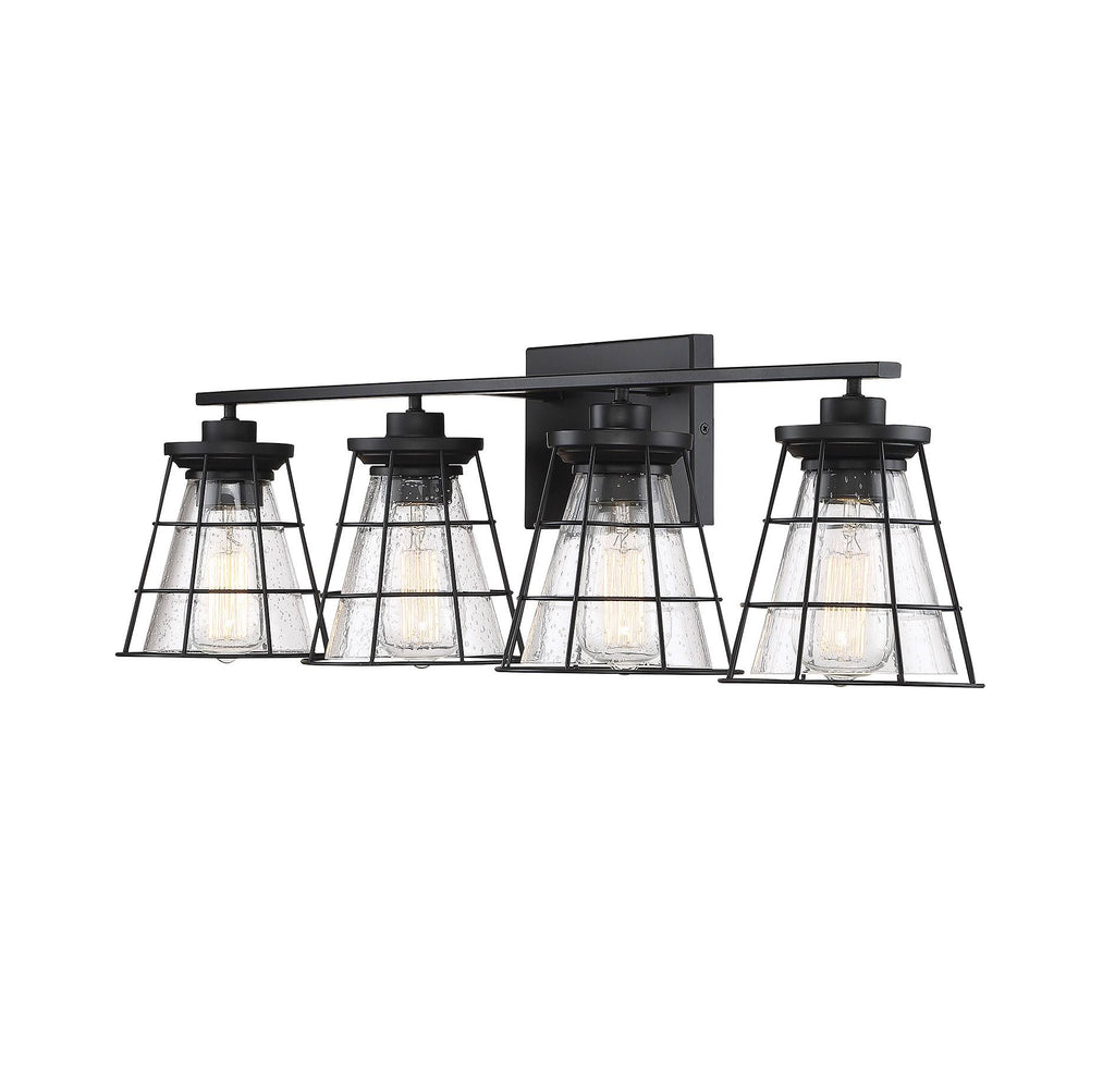 4 Light Black Bath Bar Q8410