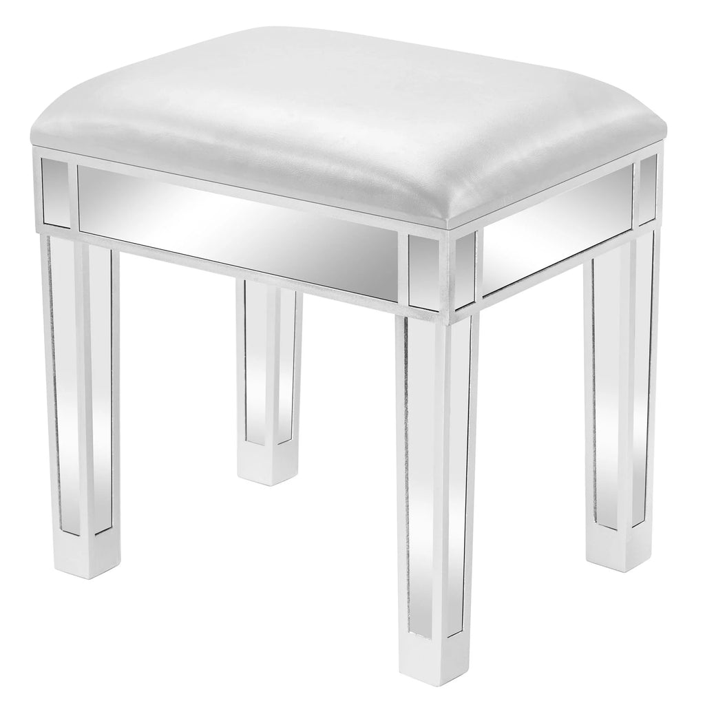 Silver Cushioned Vanity Stool N1843