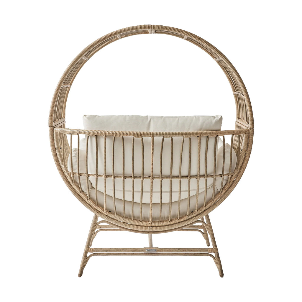 Beige Round Wicker Outdoor Egg Chair Z73827