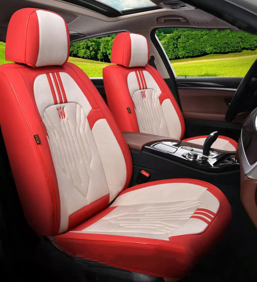 Black&Pink 5-Seater Full Set Universal Car Seat Covers E633231