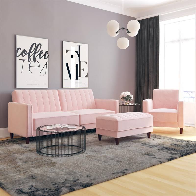 Pink Velvet Tufted Accent Chair K7835