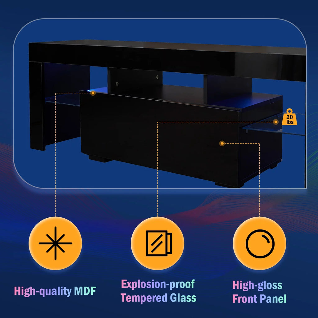 White High Gloss TV Stand with LED Z964640