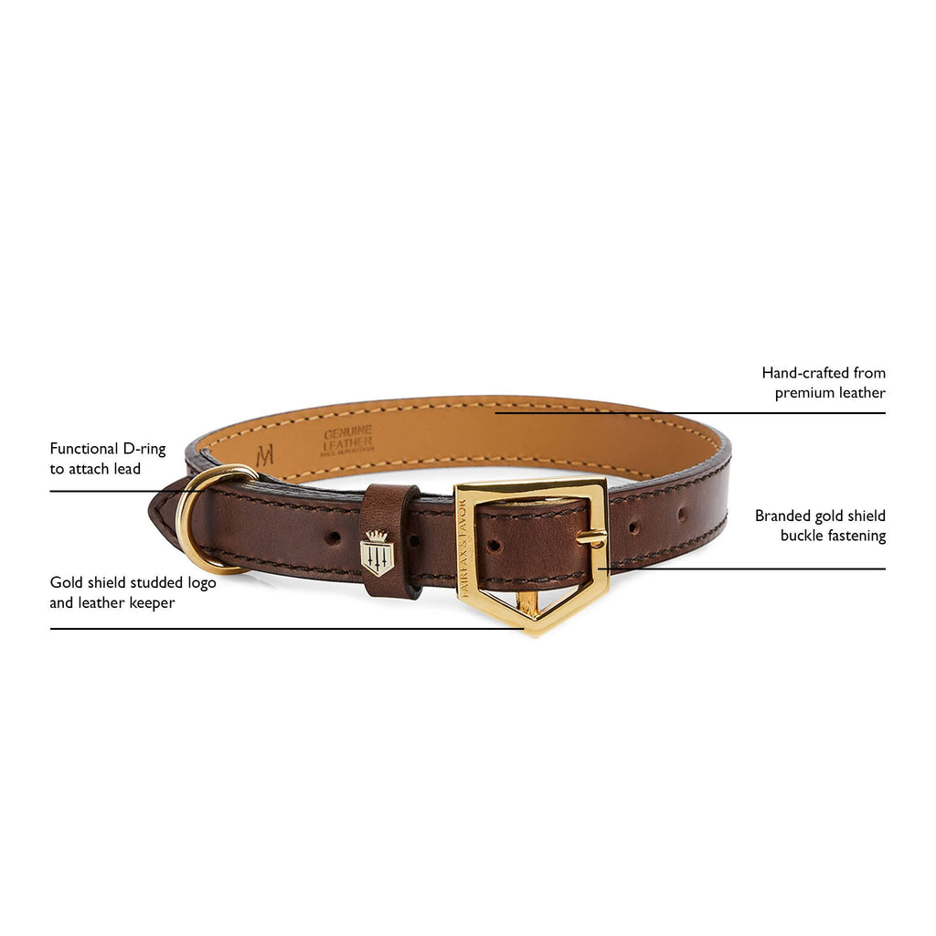 Mahogany Leather Dog Collar J571
