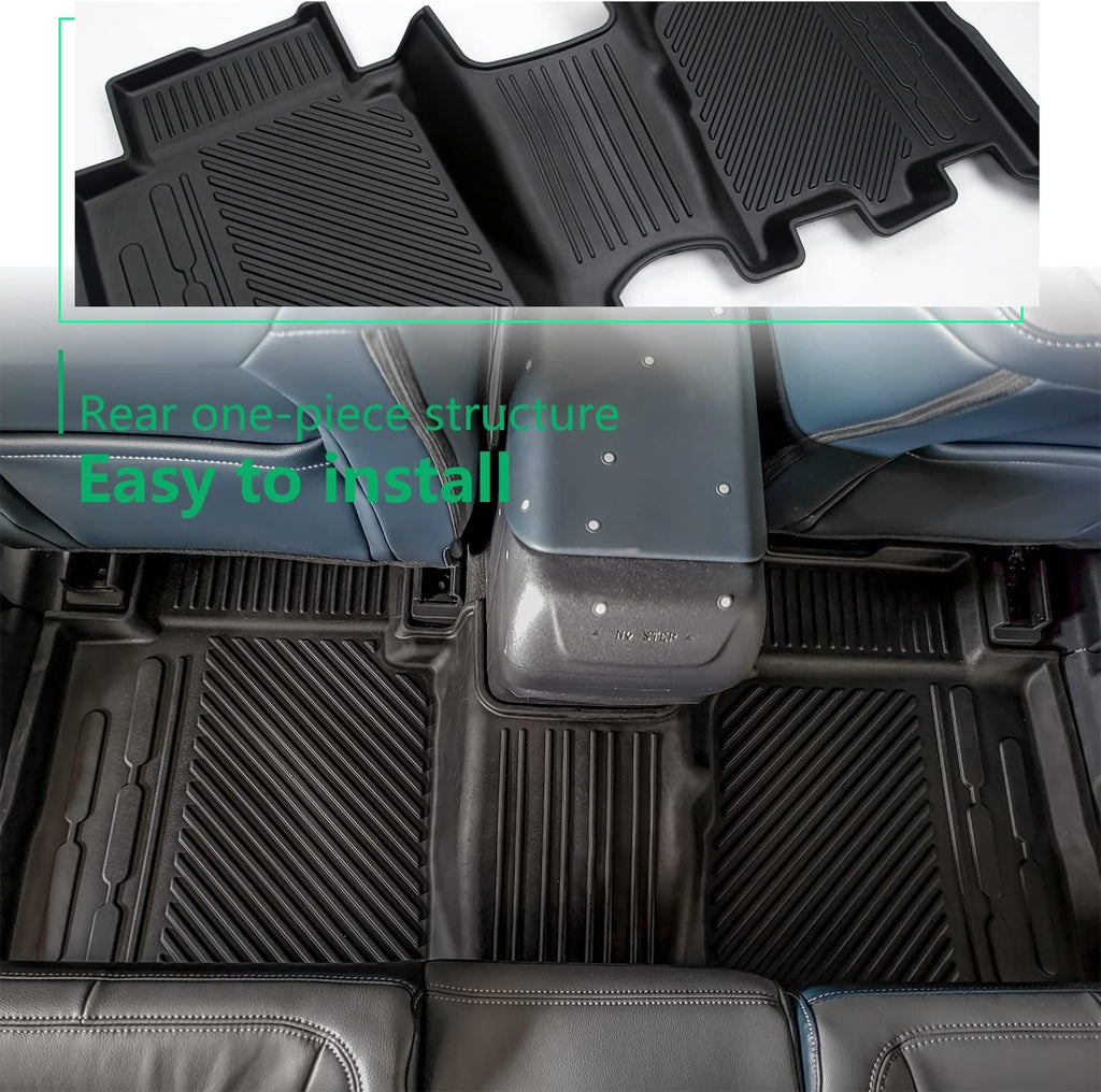 Black TPE Floor Liners for 4-Door Bronco 2021-2022, 1st and 2nd Row Q8610