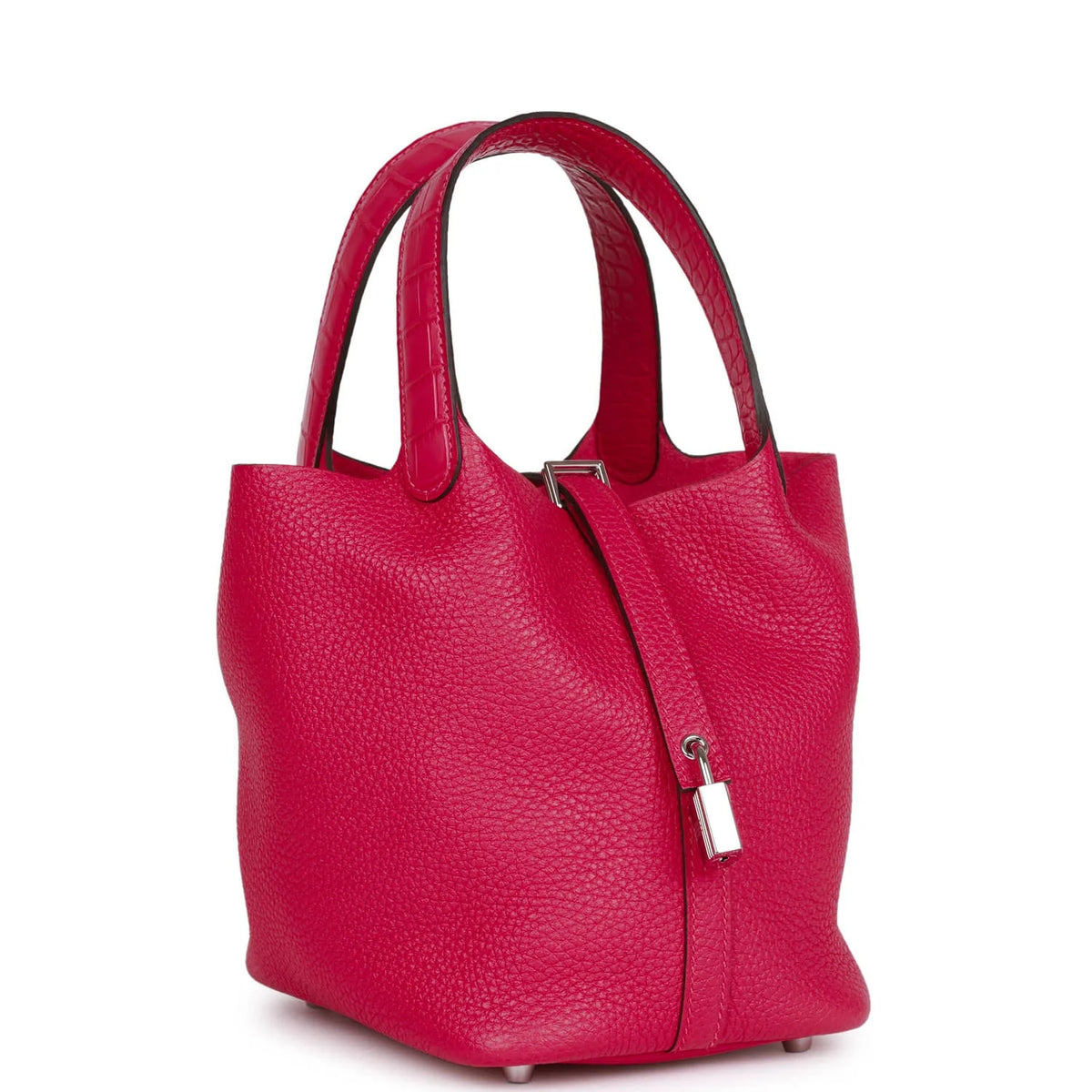 Framboise Clemence and Matte Alligator Touch 18 Picotin Lock O603979