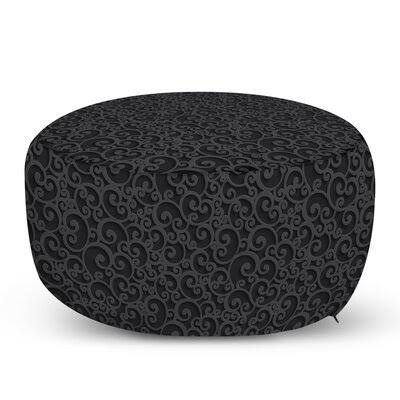 30x22 Wide Round Pouf Ottoman Dark Gray P1431