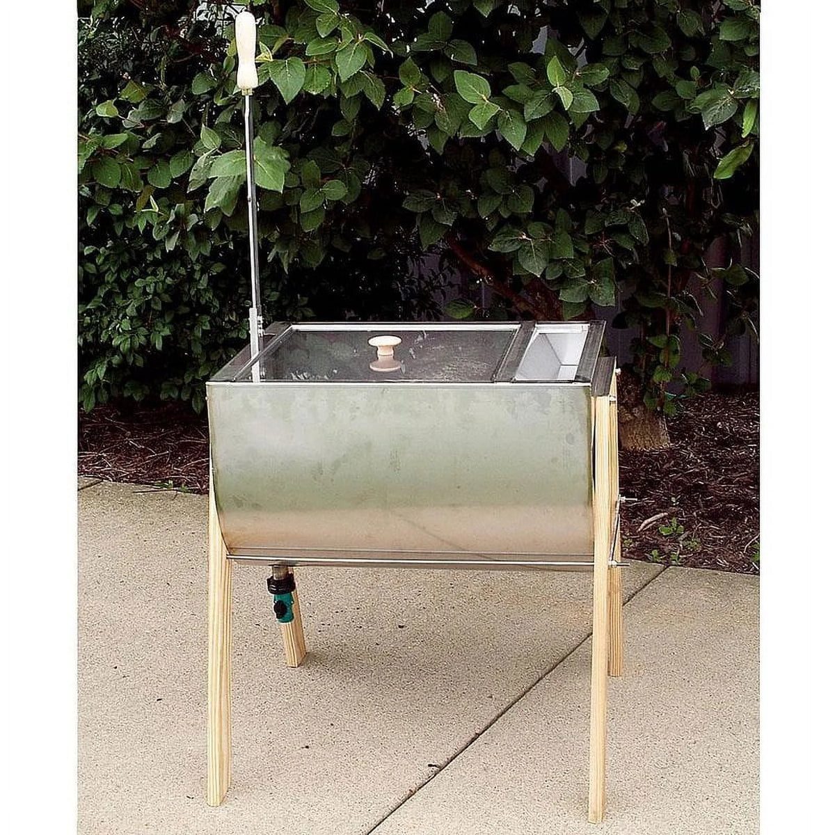 15 Gallon Laundry Agitator Hand Washer Tub and Wringer with Wooden Legs B716215