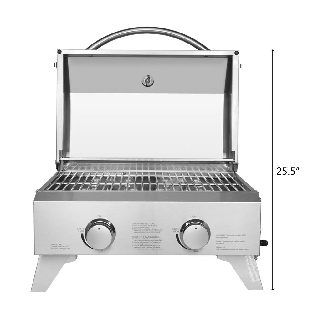 Stainless Steel Propane Grill with Foldable Leg Q652