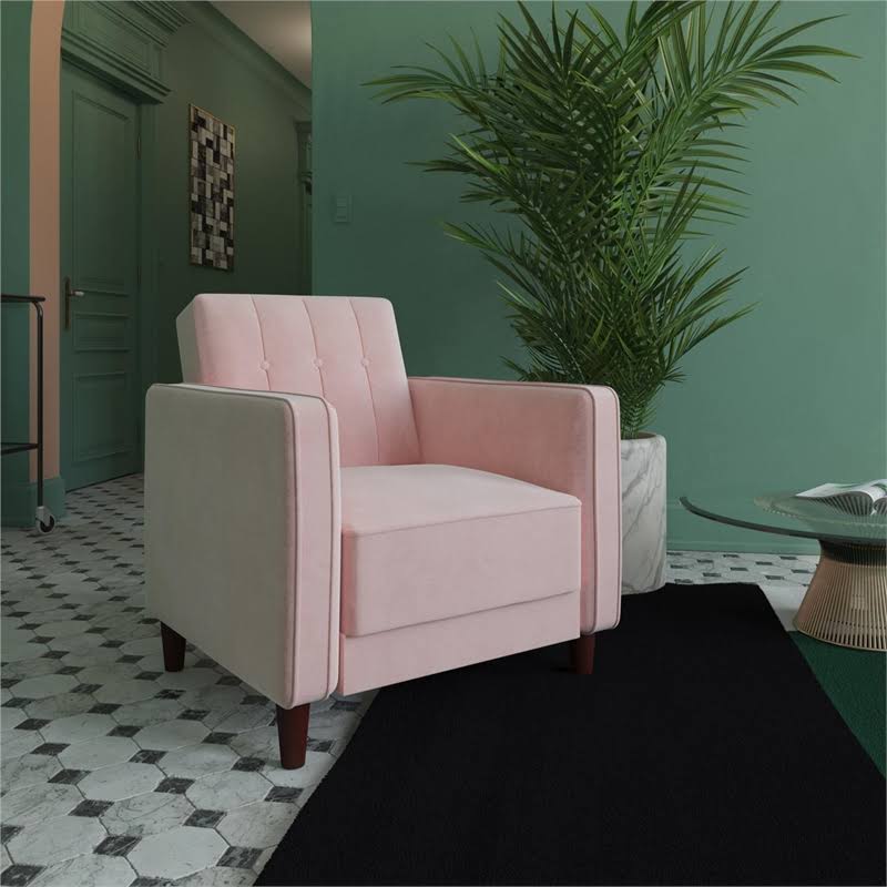 Pink Velvet Tufted Accent Chair K7835