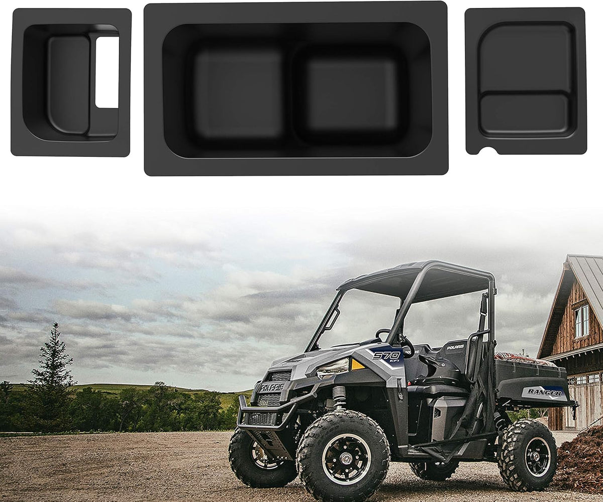 Left & Right Under Seat Storage Box for Polaris Ranger 500 570 Mid Size 50" Wide 2015-2021, Pack of 2 Q9622
