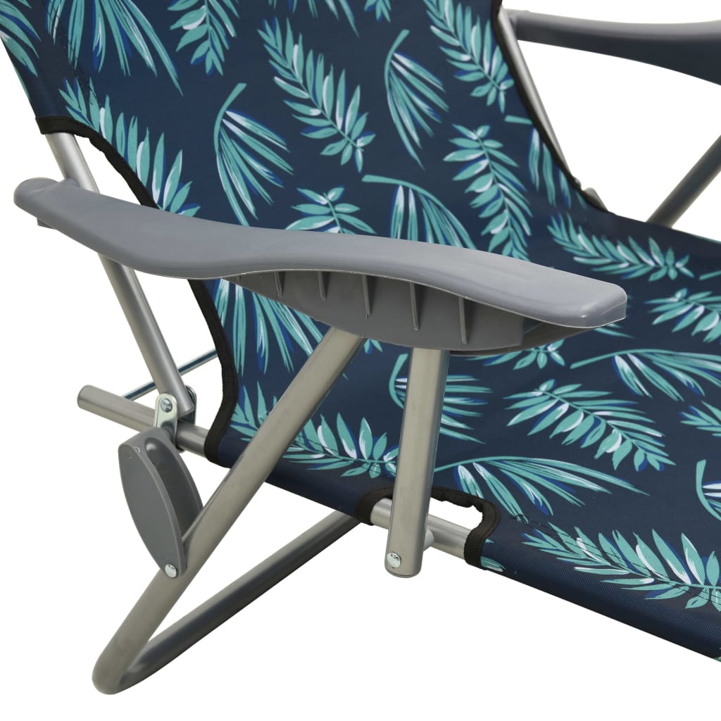 Steel Leaf Print Sun Lounger with Canopy Z14978