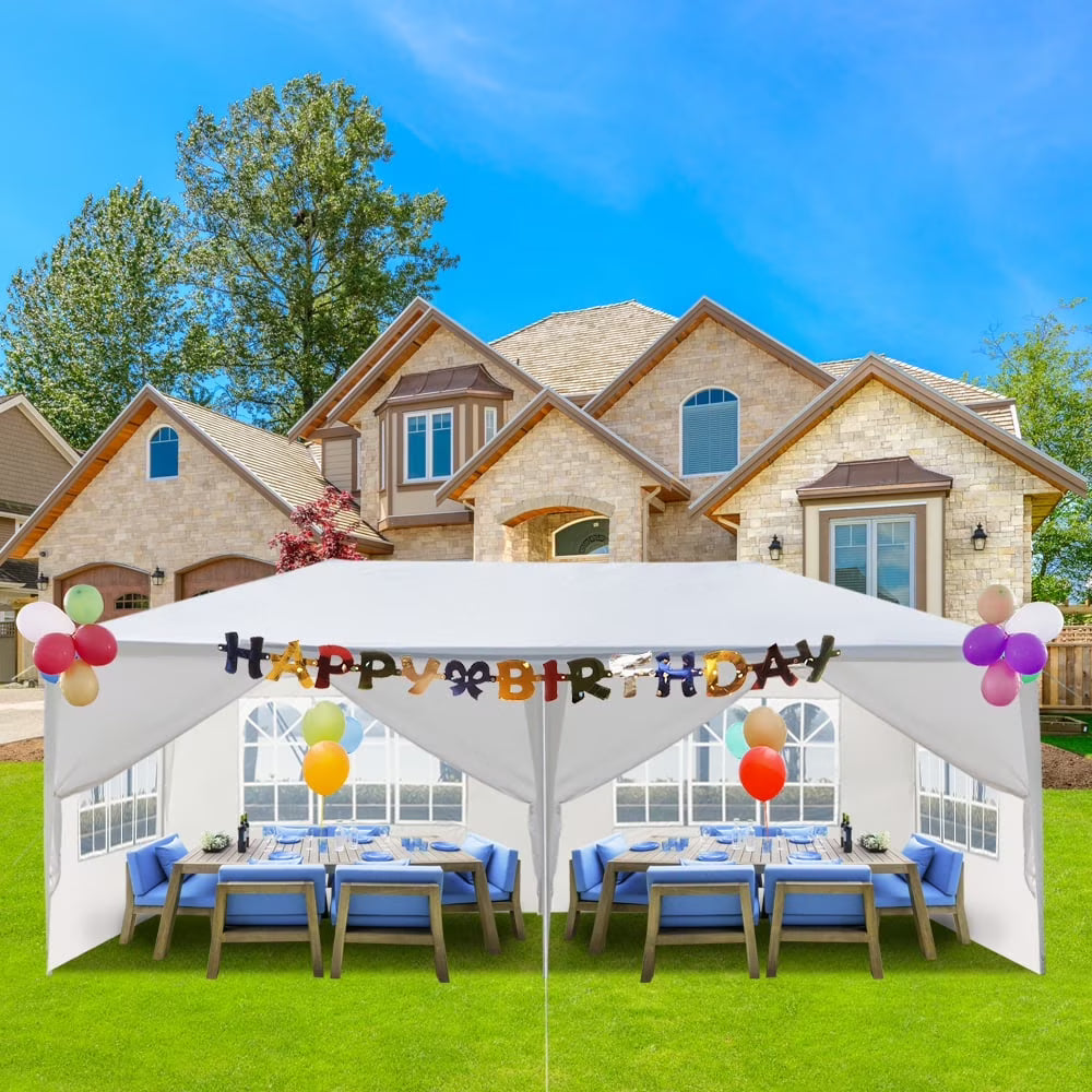 10'x20' Waterproof Outdoor Party Tent with 4 Removable Sidewall and 2 Door R66228