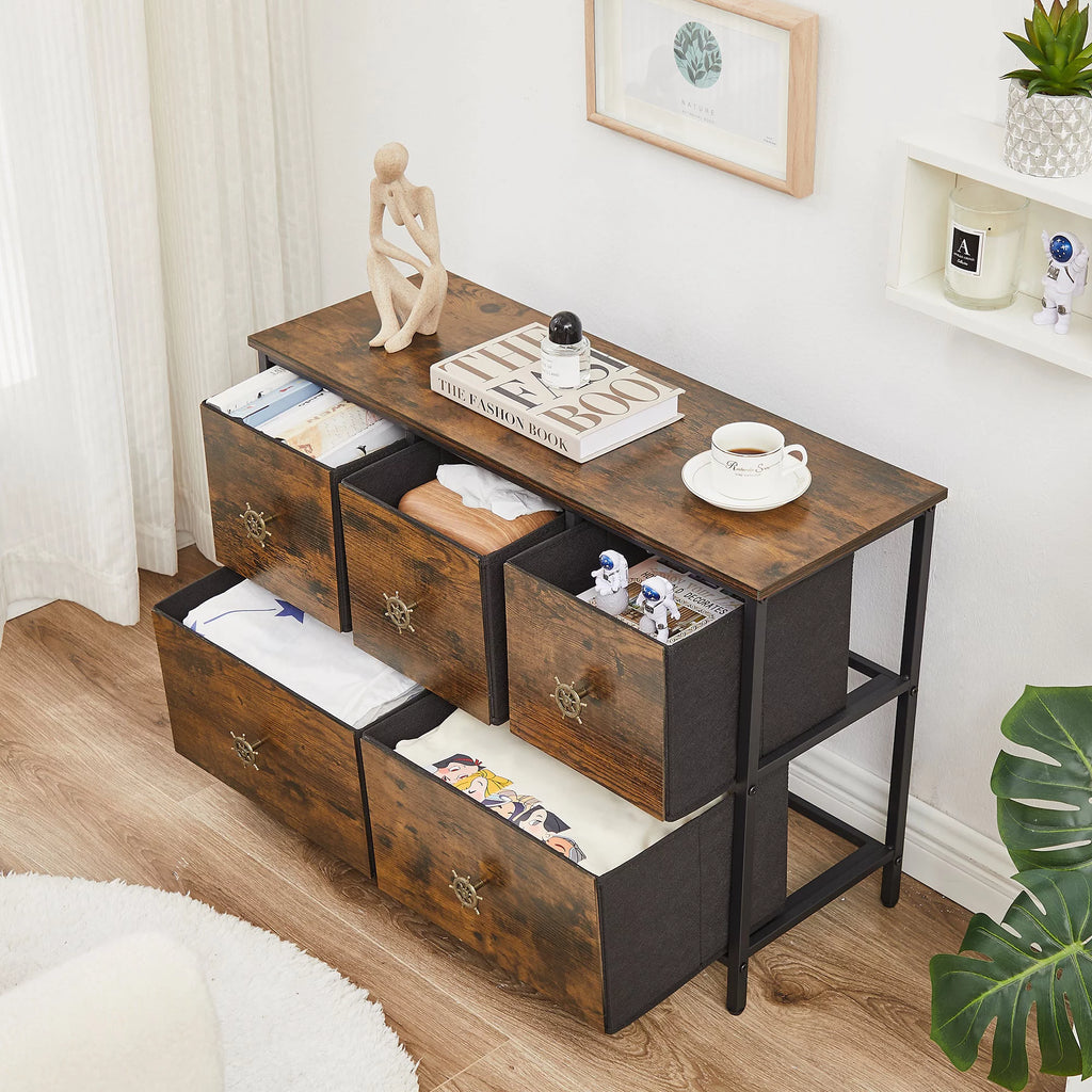 Brown 5 Drawer Dresser C923