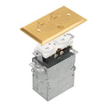 20A Tamper Resistant Recessed Floor Outlet with Flip Lid and Brass Cover K161770