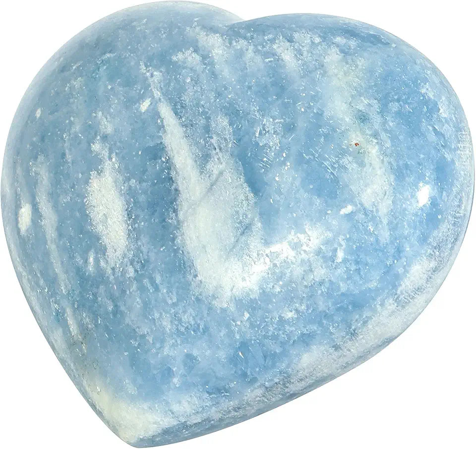 Blue Celestite Heart Stone S99300