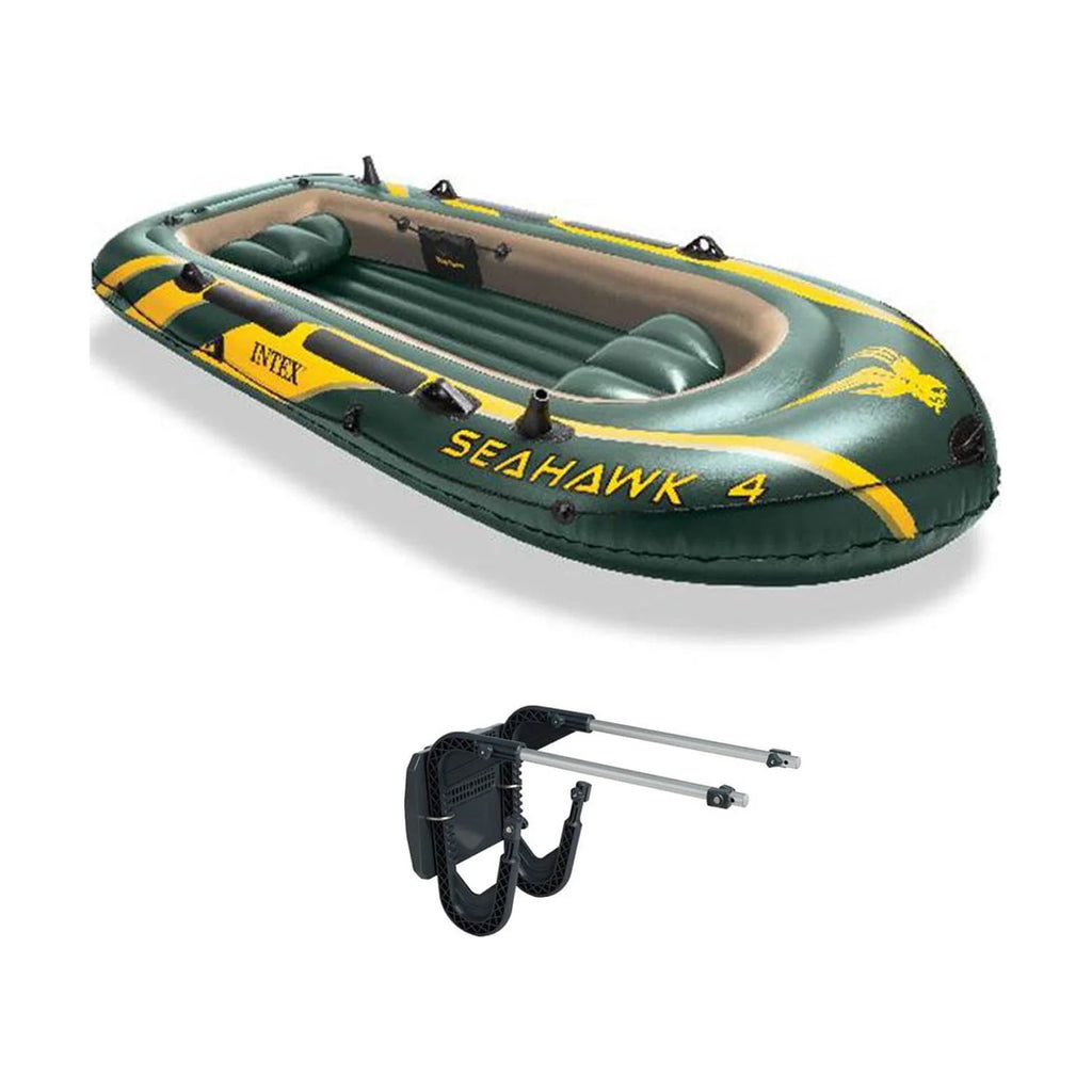 4 Inflatable Boat Set with Oars Pump Motor Mount T418096