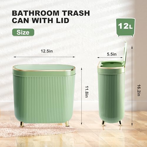 3.1 Gallon Narrow Plastic Trash Can with Lid N560