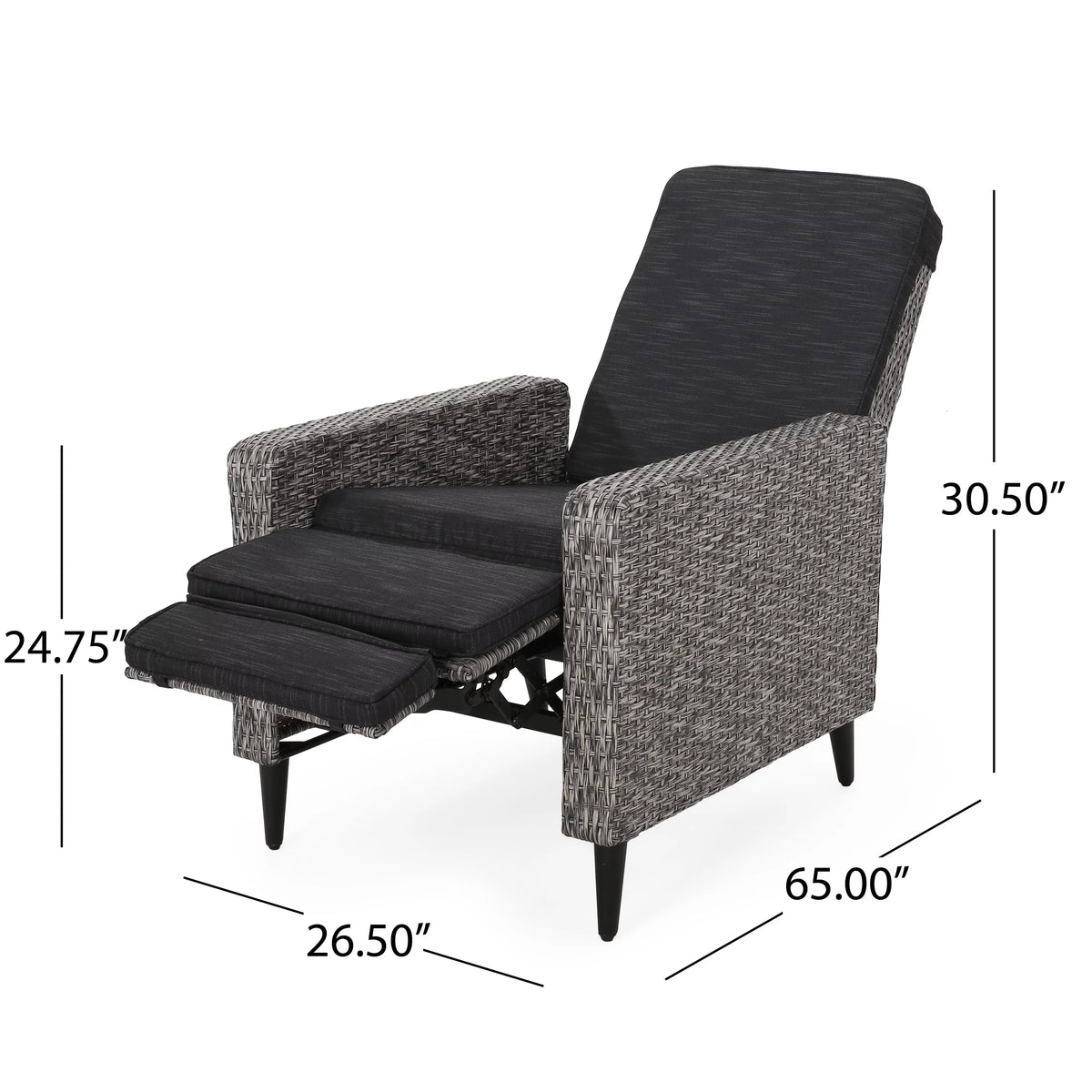 Set of 2 Wicker Outdoor Recliner with Cushion S82086