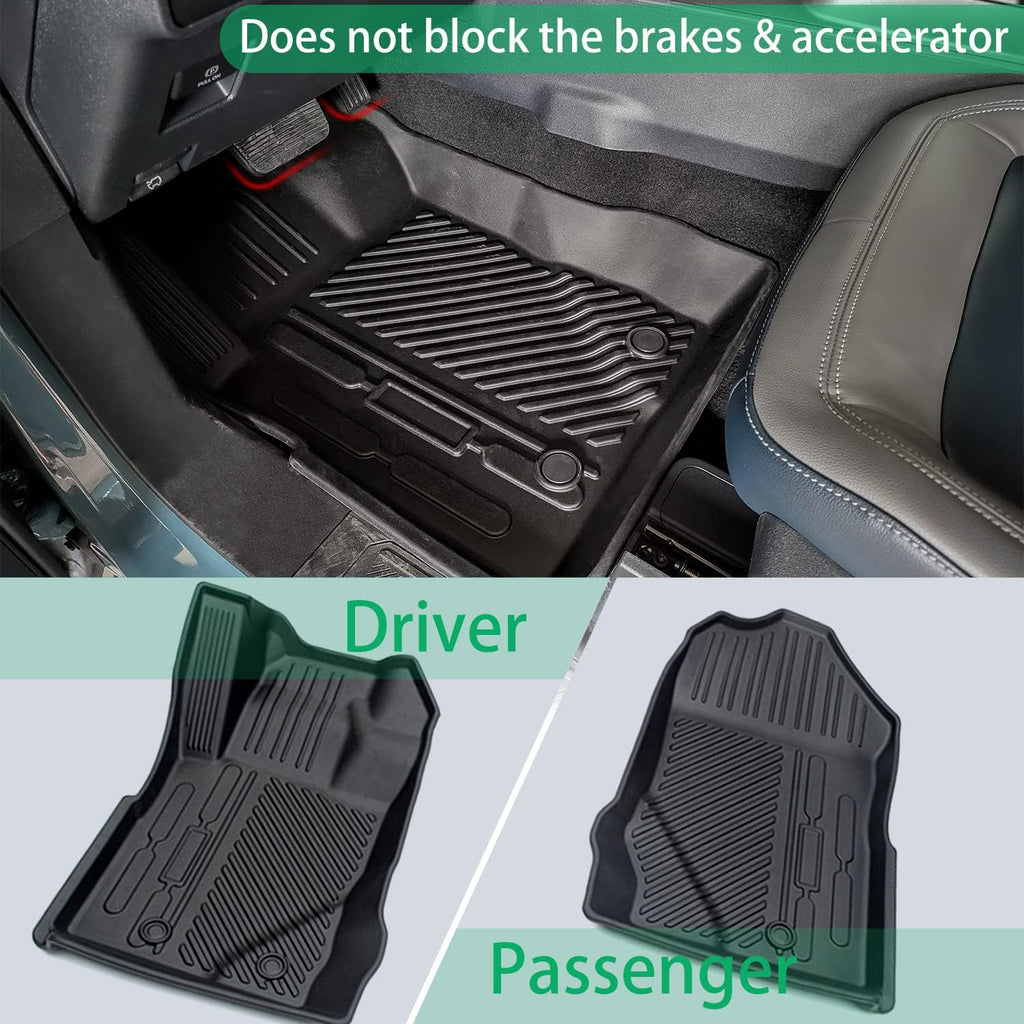 Black TPE Floor Liners for 4-Door Bronco 2021-2022, 1st and 2nd Row Q8610