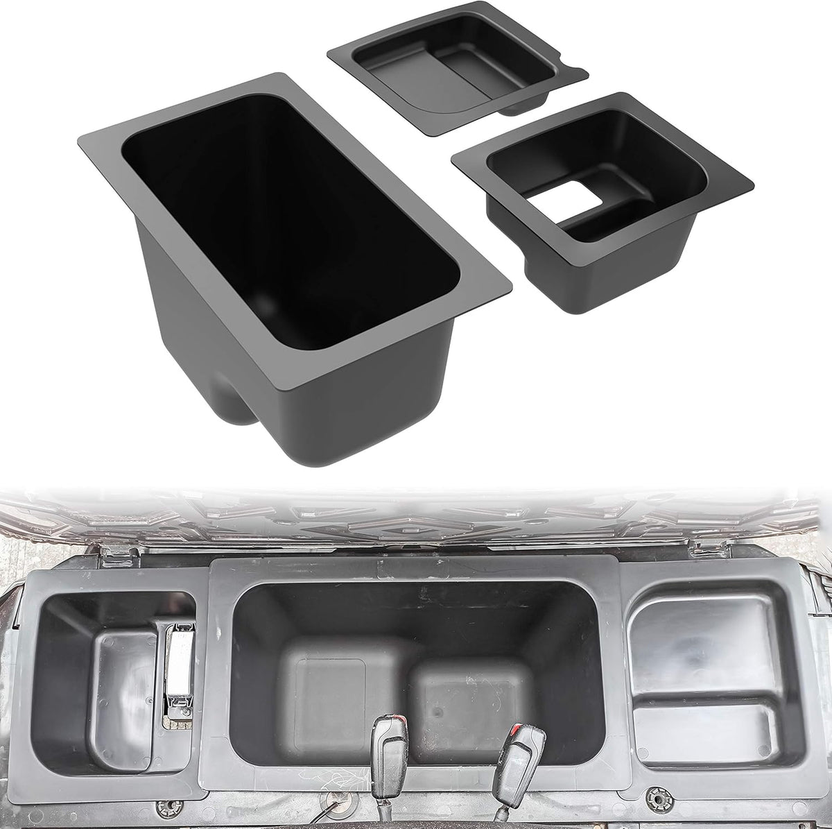 Left & Right Under Seat Storage Box for Polaris Ranger 500 570 Mid Size 50" Wide 2015-2021, Pack of 2 Q9622