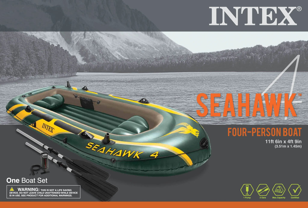 4 Inflatable Boat Set with Oars Pump Motor Mount T418096