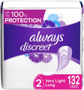 Size 2 Very Light Absorbency Long Length Incontinence Liners 132 Count V396