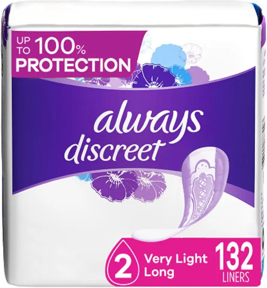 Size 2 Very Light Absorbency Long Length Incontinence Liners 132 Count V396